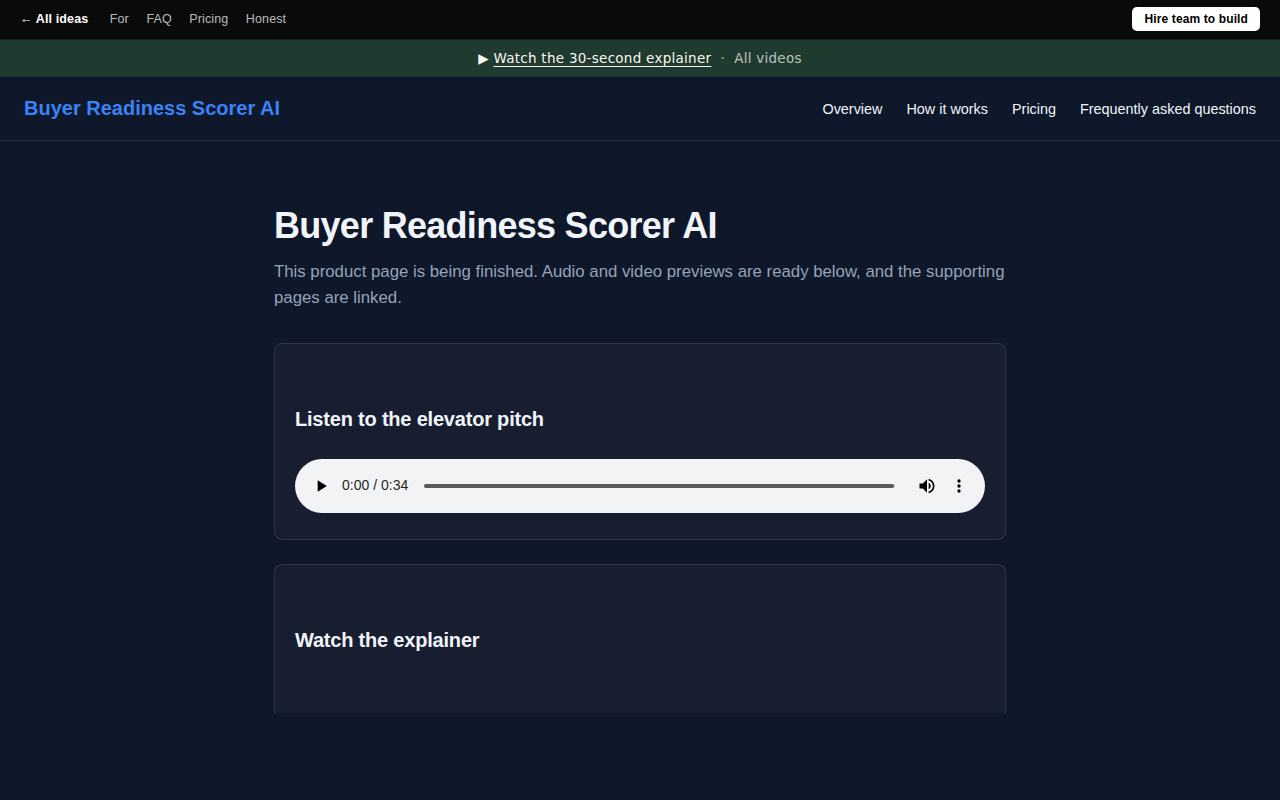 Buyer Readiness Scorer AI