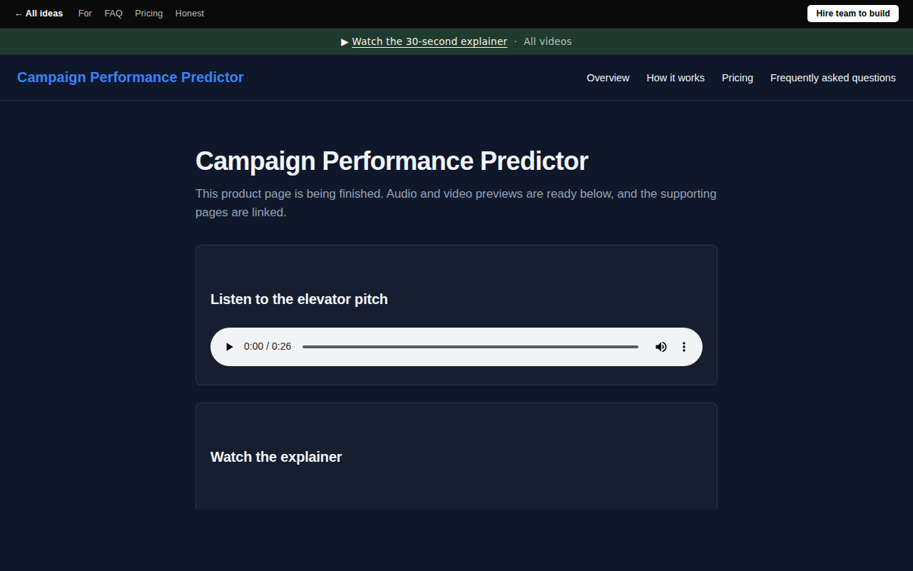 Campaign Performance Predictor