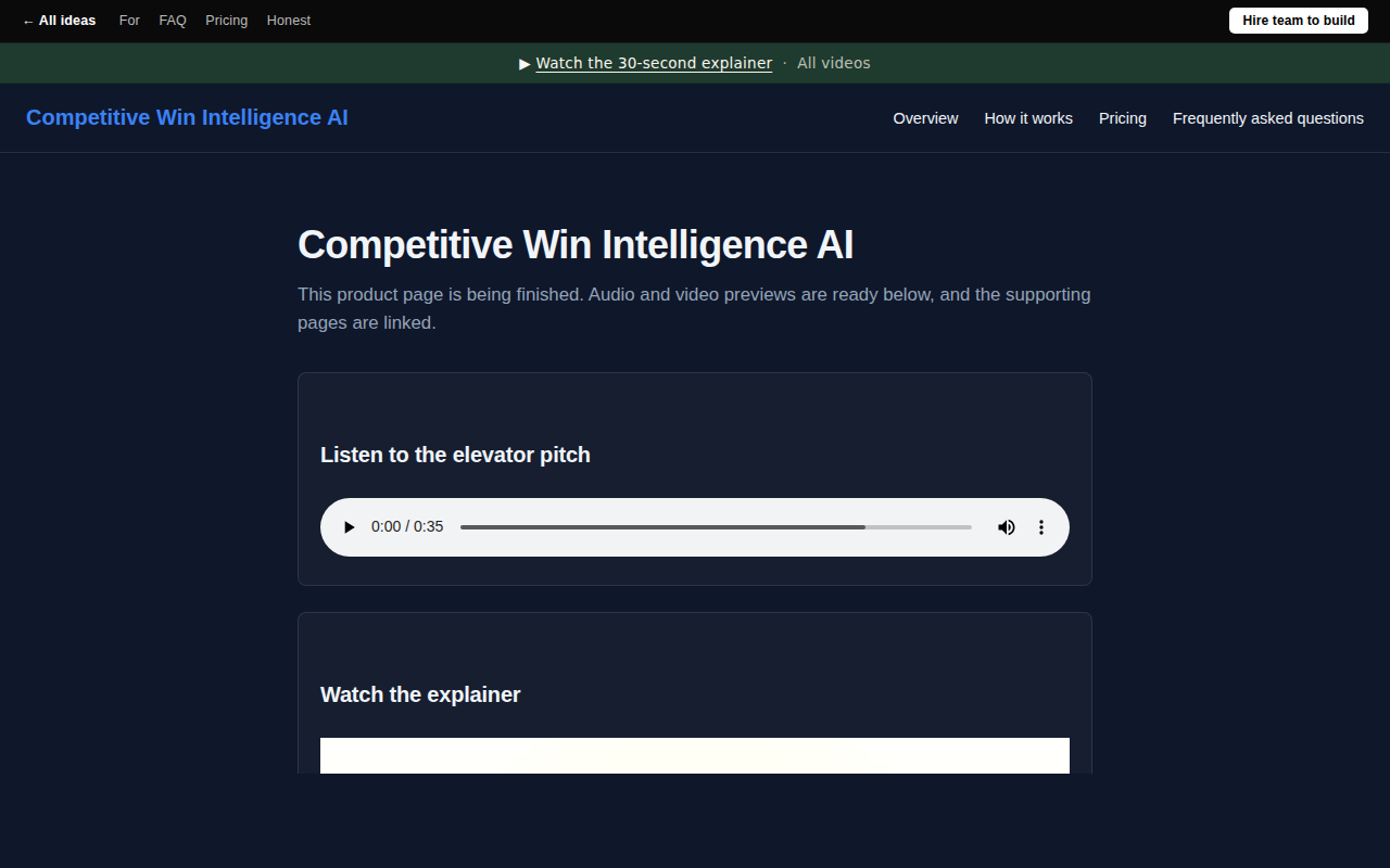 Competitive Win Intelligence AI