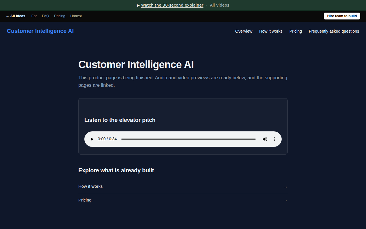 Customer Intelligence AI
