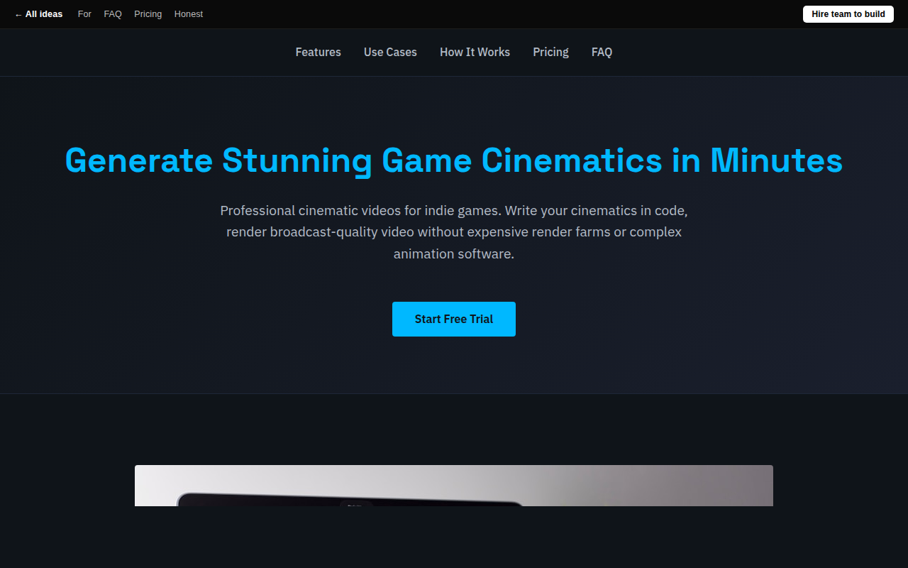 game-cinematics-generator