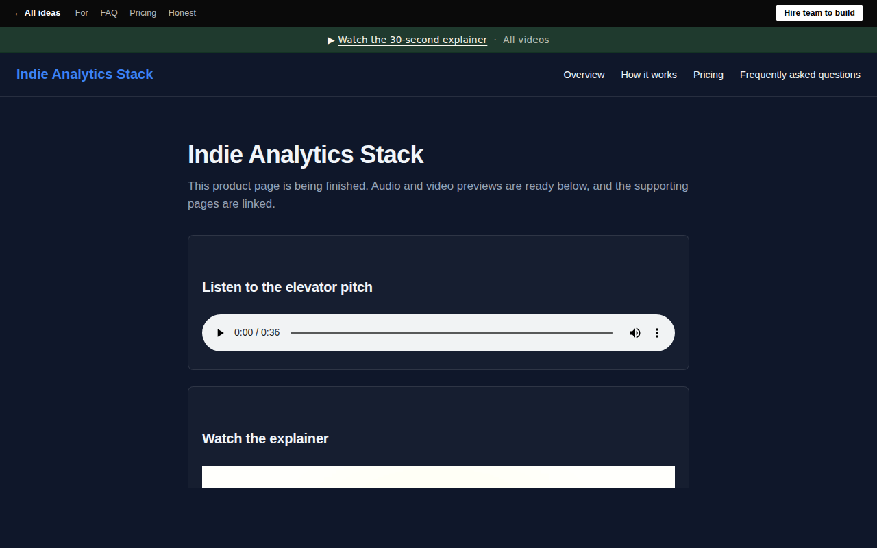Indie Analytics Stack