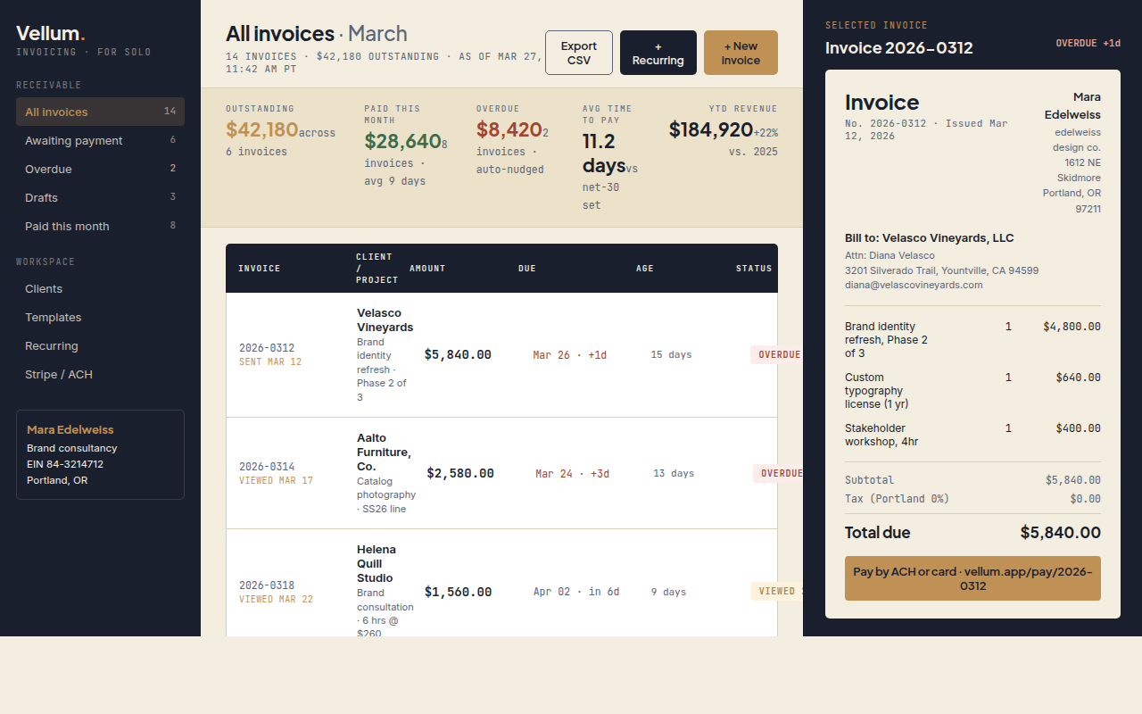 Vellum dashboard preview