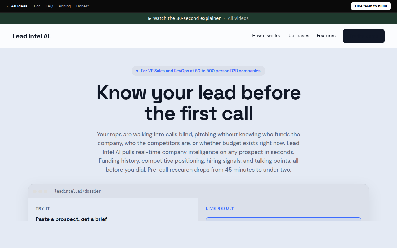Lead Intel AI