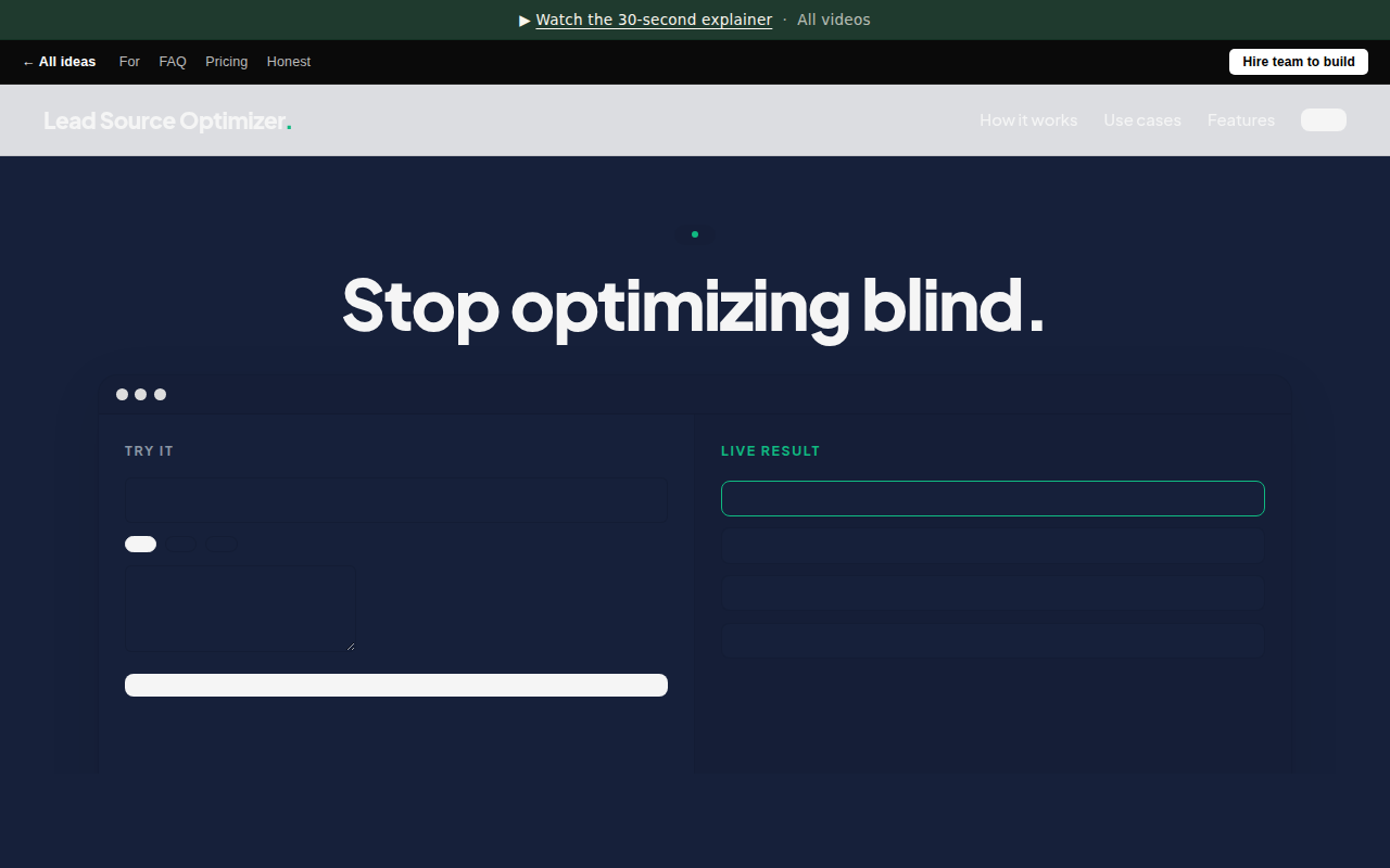 Lead Source Optimizer