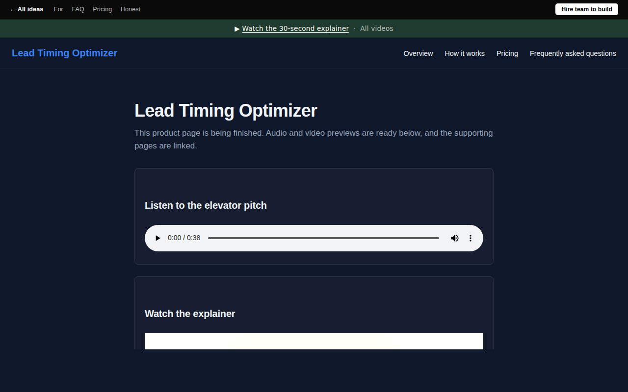 Lead Timing Optimizer