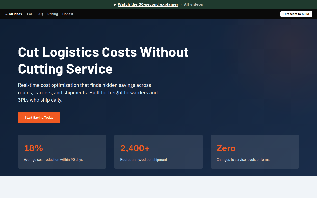 Logistics Cost Optimization AI