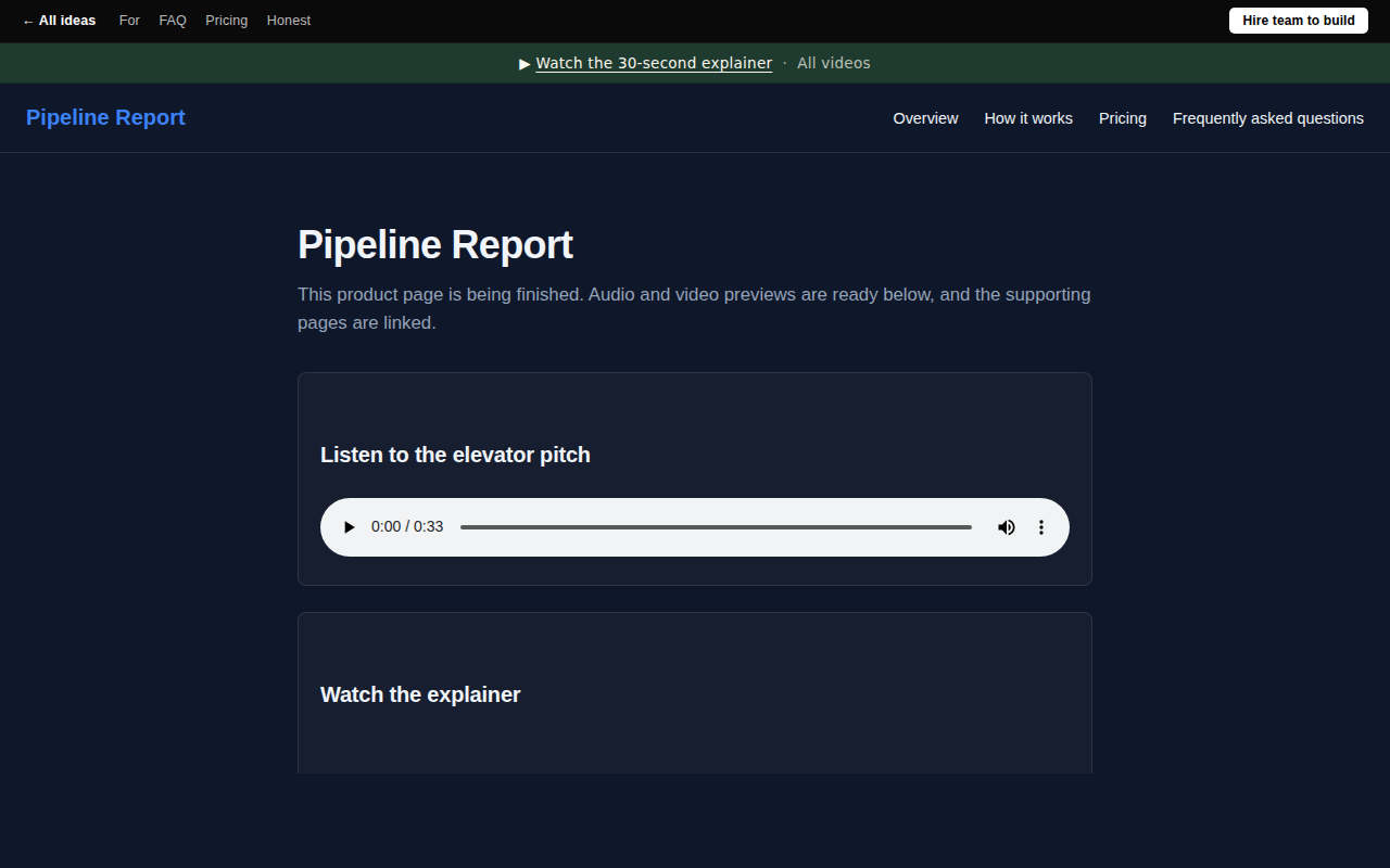 Pipeline Report