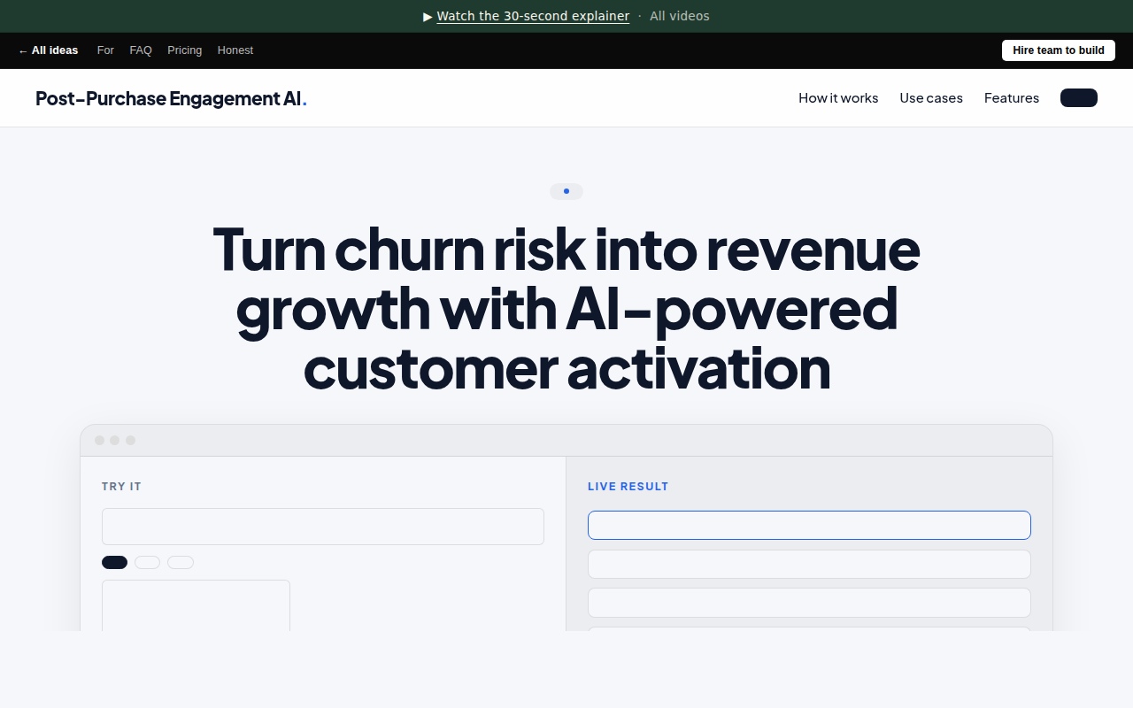 Post-Purchase Engagement AI