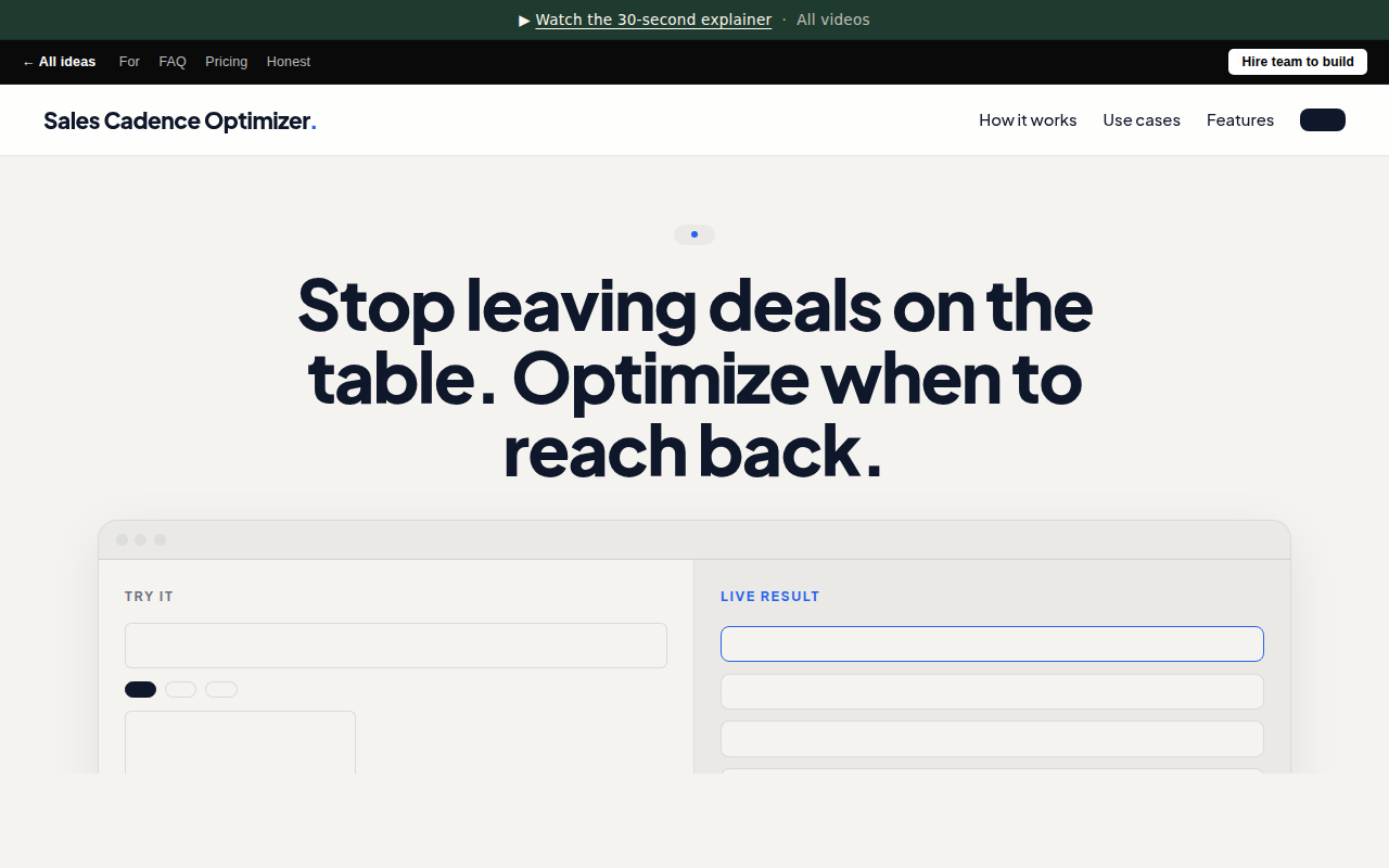 Sales Cadence Optimizer